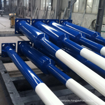 Galvanizing and powder coating street lighting steel pole with customized height